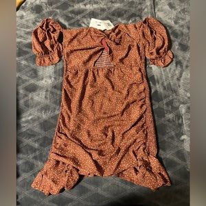 KINDRED Rust Tinsel Cut Out Dress (Large)